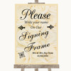 Cream Roses Signing Frame Guestbook Personalised Wedding Sign