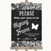 Dark Grey Burlap & Lace Signing Frame Guestbook Personalised Wedding Sign
