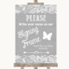 Grey Burlap & Lace Signing Frame Guestbook Personalised Wedding Sign