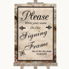 Vintage Signing Frame Guestbook Personalised Wedding Sign