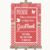 Red Winter Take A Moment To Sign Our Guest Book Personalised Wedding Sign