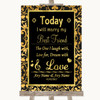 Black & Gold Damask Today I Marry My Best Friend Personalised Wedding Sign