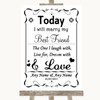 Black & White Today I Marry My Best Friend Personalised Wedding Sign