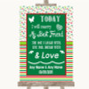 Red & Green Winter Today I Marry My Best Friend Personalised Wedding Sign