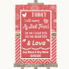 Red Winter Today I Marry My Best Friend Personalised Wedding Sign