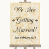 Cream Roses We Are Getting Married Personalised Wedding Sign