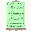 Green We Are Getting Married Personalised Wedding Sign