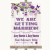 Purple Rustic Wood We Are Getting Married Personalised Wedding Sign