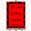 Red Damask We Are Getting Married Personalised Wedding Sign