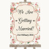 Vintage Roses We Are Getting Married Personalised Wedding Sign