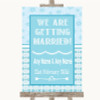 Winter Blue We Are Getting Married Personalised Wedding Sign