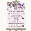 Purple Rustic Wood Wedpics App Photos Personalised Wedding Sign