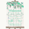 Green Rustic Wood Welcome Order Of The Day Personalised Wedding Sign