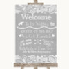 Grey Burlap and Lace Welcome Order Of The Day Personalised Wedding Sign