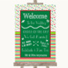 Red & Green Winter Welcome Order Of The Day Personalised Wedding Sign