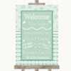 Winter Green Welcome Order Of The Day Personalised Wedding Sign