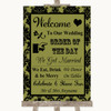 Olive Green Damask Welcome Order Of The Day Personalised Wedding Sign