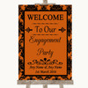 Burnt Orange Damask Welcome To Our Engagement Party Personalised Wedding Sign