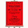 Red Welcome To Our Engagement Party Personalised Wedding Sign