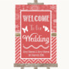 Red Winter Welcome To Our Wedding Personalised Wedding Sign