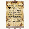 Autumn Vintage When I Tell You I Love You Personalised Wedding Sign