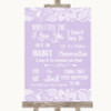 Lilac Burlap & Lace When I Tell You I Love You Personalised Wedding Sign