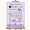 Lilac Shabby Chic When I Tell You I Love You Personalised Wedding Sign