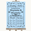Blue Who's Who Leading Roles Personalised Wedding Sign