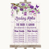 Purple Rustic Wood Who's Who Leading Roles Personalised Wedding Sign