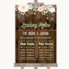Rustic Floral Wood Who's Who Leading Roles Personalised Wedding Sign