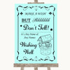 Aqua Wishing Well Message Personalised Wedding Sign