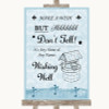 Blue Shabby Chic Wishing Well Message Personalised Wedding Sign