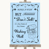 Blue Wishing Well Message Personalised Wedding Sign
