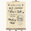 Cream Roses Wishing Well Message Personalised Wedding Sign