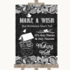 Dark Grey Burlap & Lace Wishing Well Message Personalised Wedding Sign