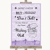 Lilac Shabby Chic Wishing Well Message Personalised Wedding Sign