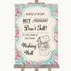 Vintage Shabby Chic Rose Wishing Well Message Personalised Wedding Sign