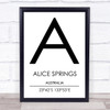 Alice Springs Australia Coordinates Travel Print