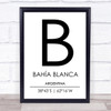 Bahia Blanca Argentina Coordinates Travel Print