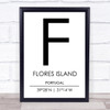 Flores Island Portugal Coordinates Travel Print