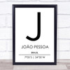 Joao Pessoa Brazil Coordinates Travel Print
