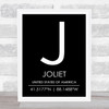 Joliet United States Of America Coordinates Black & White World City Quote Print