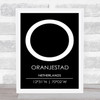 Oranjestad Netherlands Coordinates Black & White Travel Print