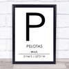 Pelotas Brazil Coordinates World City Travel Print Pelotas Brazil Coordinates World City Travel Print