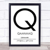 Qaanaaq Denmark Coordinates World City Travel Print