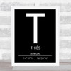 Thies Senegal Coordinates Black and White World City Travel Print Thies Senegal Coordinates Black and White World City Travel Print