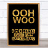 Black & Gold Rebel Just For Kicks Now Song Lyric Quote Print