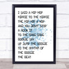 Blue Rappers Delight White and Black I Said Hip Hop Song Lyric Quote Print