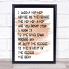 Watercolour Rappers Delight Black & White I Said Hip Hop Song Lyric Quote Print