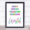 Rainbow Lay Here Forget The World Chasing Cars Song Lyric Quote Print